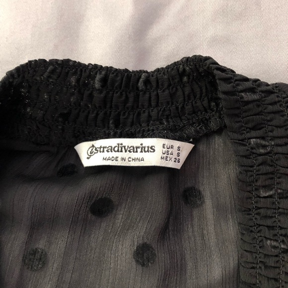 Black Chiffon Whimsigoth Dress Sheer Polka Dot Long Sleeve Babydoll Size S - Picture 6 of 11